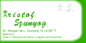 kristof szunyog business card